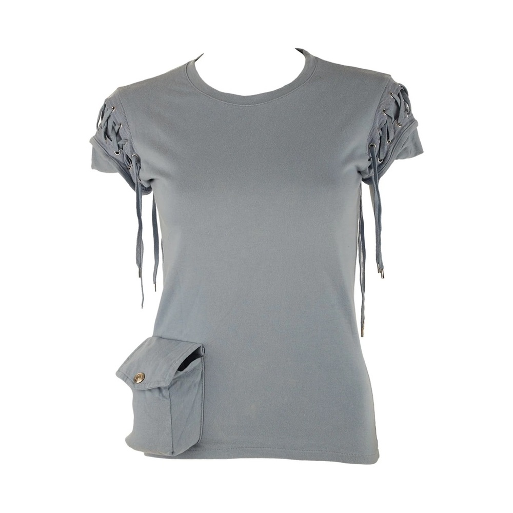 Christian Dior baby blue pocket tie top